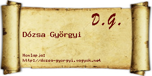 Dózsa Györgyi névjegykártya